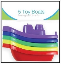 Pack of 5 Bath Time Boats for