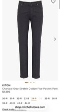 KITON Charcoal Gray Stretch