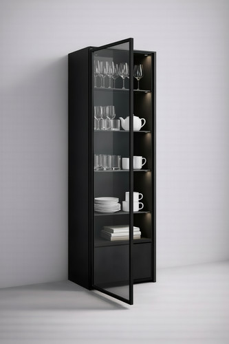 Grey smoked glass cabinet - grey,