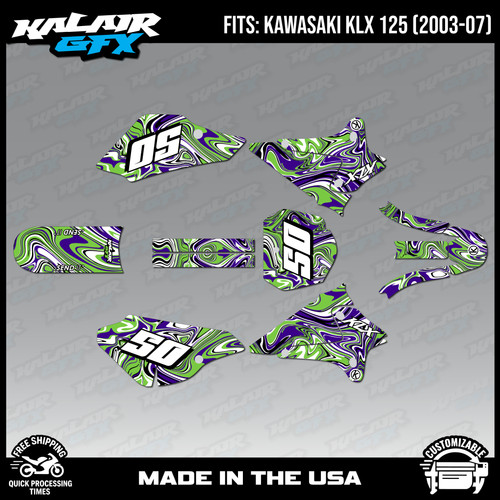Graphics kit for - kawasaki, klx