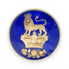 1829 George IV Silver Shilling Coin Enamelled .925 Silver Gold Tone British Coin