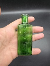 Antique green glass poison - antique,