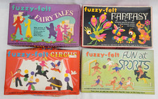 Vintage Fuzzy-Felt Set x 4 -