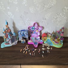 Vintage Polly Pocket Lot – 3 sets + 24 Figures Carriage  Horses 1993, 1995, 1997