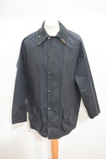 Barbour Beaufort Waxed Jacket C40/102CM Navy Cord Collar Made in UK