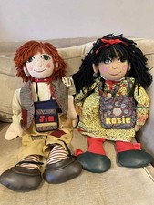 Rosie And Jim Plush Rag Dolls Large Vintage 1999 Ragdoll Productions 30" (76cm)