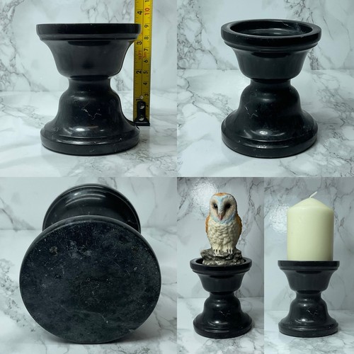 Black marble plinth stand with - black,