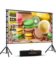 Projector Screen and Stand,Towond 150" Outdoor Projection Screen Portable 16:9HD