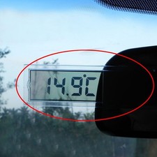 Transparent Digital LCD Car Windscreen Inner Thermometer Suction Cup