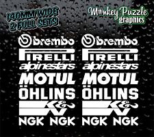16 X Belly Pan Fairings Motorcycle Track RACING STICKERS Sponsor Vinyl Decals
