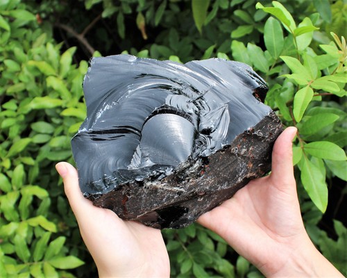 Massive black obsidian chunks - black,