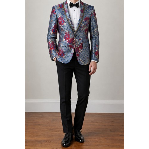 Floral brocade blazer men - brocade,