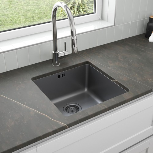 Black kitchen sink undermount - black,