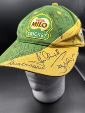 Australian Legends Signed Milo Cricket Cap 13 Sigs inc Chappell Healy Walters+++