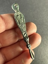 HIGHLY DECORATED ANCIENT ROMAN BRONZE EAR SPOON SCOOP - RARE - CIRCA 100-300 AD