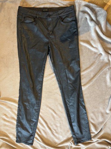 Ladies black waxy - black, jeans