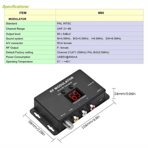 Modulator for home m60 - rf,