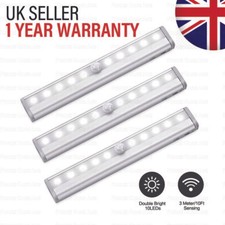 Wardrobe Light PIR Motion Sensor Wireless Battery Powered Night Lam Wall 10 LED