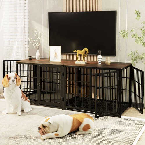 Vintage wooden dog - crate, pet