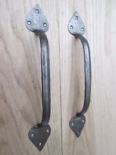 2 X 14" HAND FORGED BLACKSMITH COUNTRY VINTAGE OLD RUSTIC BARN DOOR PULLHANDLE