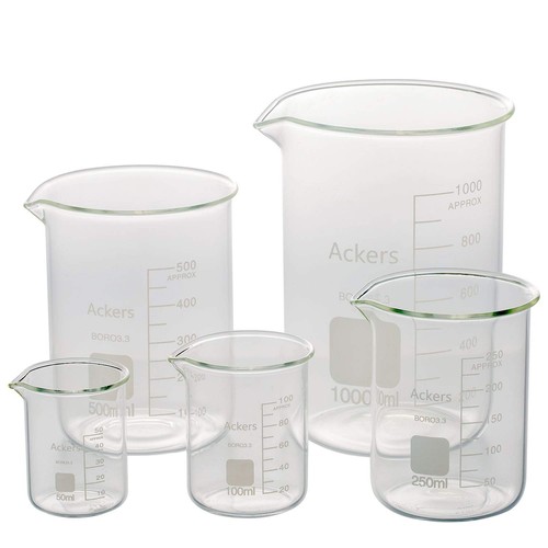 Pack glass lab pyrex - 5, beaker
