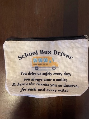 School bus driver makeup bag - bus,