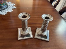 Pair silver candlesticks