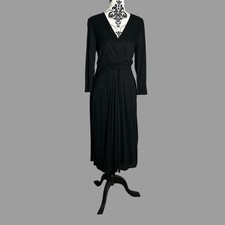 Boden Black Ruched Dress Size