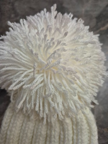 Hand knitted winter bobble hat - knitted,