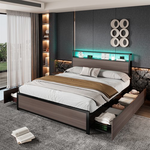 Double bed frame with - frame,