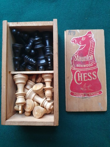 Vintage wooden chess set house - chess,