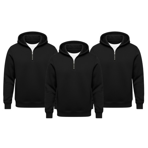 Mens hoodie quarter zip hooded - quarter,