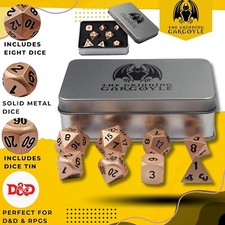 Brass DnD Metal Dice Set +