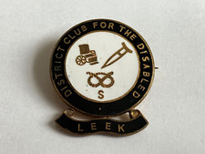 Vintage Leek District Club for the Disabled Enamel Pin Badge