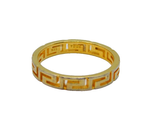 Sterling silver gilt greek key - sterling,