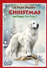 Pyrenean Mountain Dog A6 (4"x 6") Christmas Card (Blank inside) by Starprint