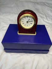 Vintage WM Widdop Est 1883 Wooden Mahogany Mantle Desk Clock WORKING