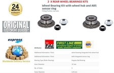 2x Rear Axle WHEEL BEARINGS