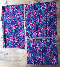Vintage Liberty Varuna Floral Purple Wool Fabric Remnants 70s 80s Scrap Material