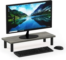 Furinno Turn-N-Tube Monitor Riser Stand, French Oak/Black