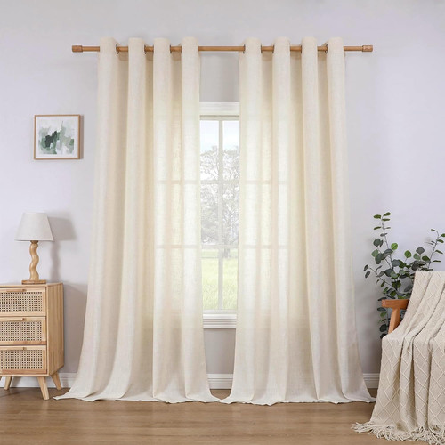 Linen curtains eyelet sheer - curtains,