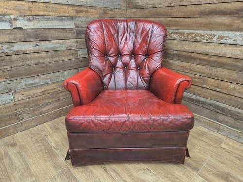 Blood leather armchair red - ox,