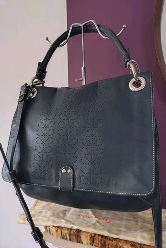 Orla kiely large navy leather - orla,