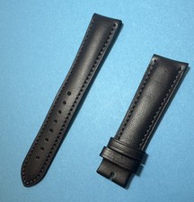 Luxurious 20mm HIRSCH Leather Watch Strap Soft and Durable Band Black