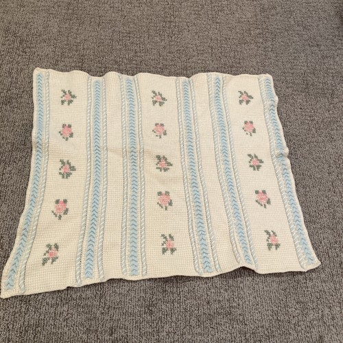 Antique needlepoint cream pink - antique,