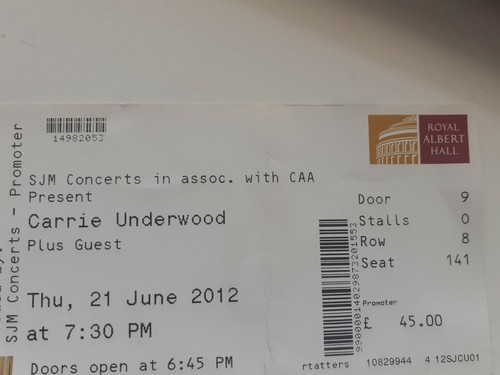 Carrie underwood ticket royal - carrie,