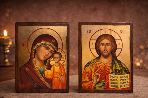 Orthodox icon set - virgin, mary