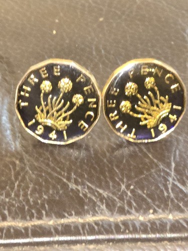 1941 threepence cufflinks - threepence,