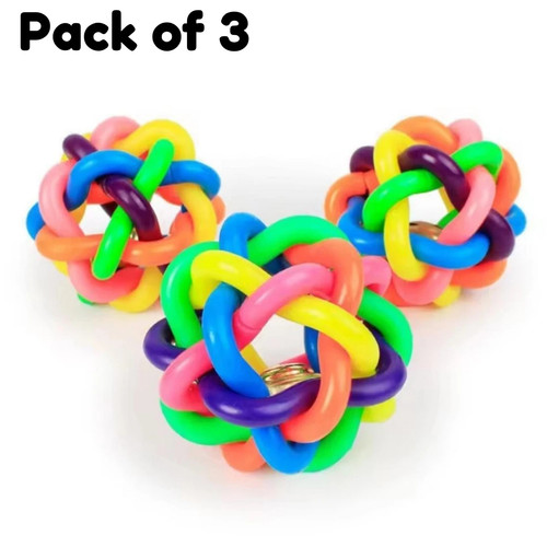 Rainbow rubber dog ball - rainbow,