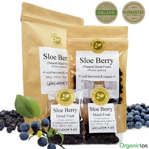 Sloe berries dried organic - sloe,